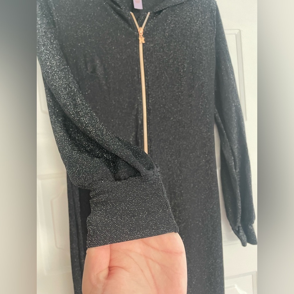 Savage X Fenty Black Metallic Full Zip Hooded Jumpsuit Womens Size Small Glam - Picture 7 of 9